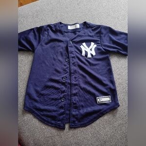 Kids Navy Blue Yankees Baseball Jersey